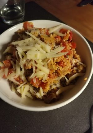 Una foto de Quinoa con Bolognesa Vegetariana