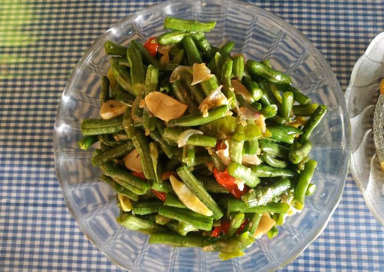 Resep Tumis kacang panjang pedas yang Menggugah Selera