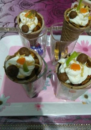 A picture of Homemade cone(softy)chat.