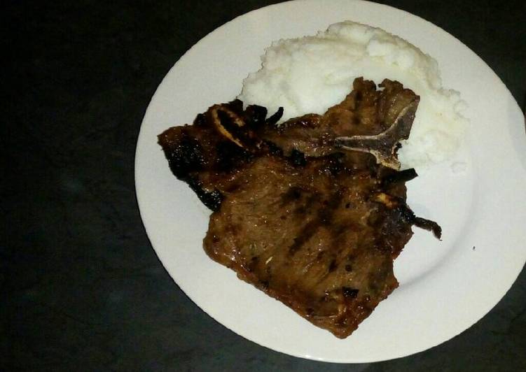 Simple Way to Make Super Quick Homemade Grilled T bone steak