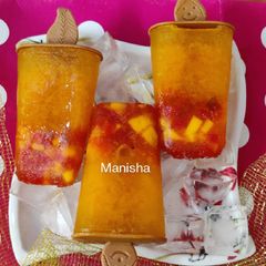 A picture of Mango Frooti Cherry Popsicles (Fruits Popsicles).
