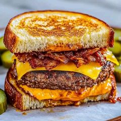 Bacon Cheeseburger Grilled Cheese A picture of Bacon Cheeseburger Grilled Cheese.