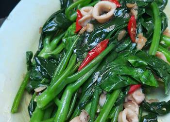 Masakan Unik Kailan cah cumi Enak Sempurna