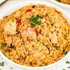 High-Protein Garlic Chicken Fried Rice Recipe A picture of High-Protein Garlic Chicken Fried Rice Recipe.