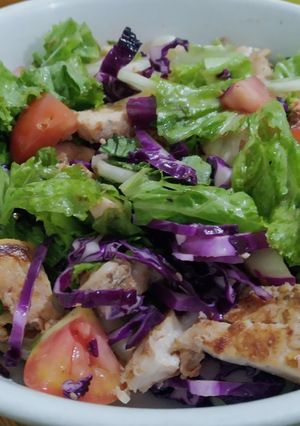 Foto resep Garden salad and chicken grilled