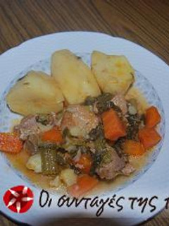 A picture of Pork stew with celery.