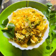 A picture of Thoran Cabbage, Kerala Special side dish in lunch time,just like crunchy Salad,tasty and healthy.