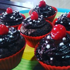 A picture of Eggless Chocolate Cupcakes.