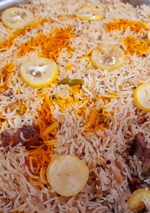 A picture of Mutton pulao biryani.