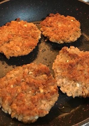 Una foto de Hamburguesas de Soya (sin huevo)