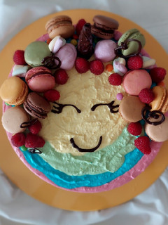 Foto di Torta fredda unicorno arcobaleno