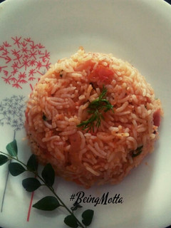 A picture of Tomato Chutney Chawal.