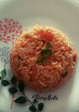 A picture of Tomato Chutney Chawal.
