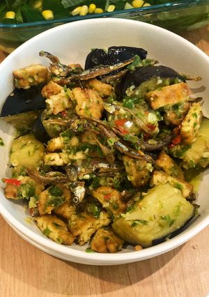 Foto resep Terong,teri,tempe pedas ala warteg