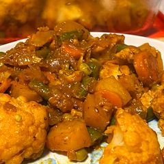 A picture of Mixed vegetable curry,.
