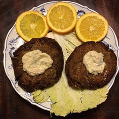 A picture of California Farm Crab Cakes.