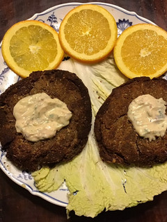 A picture of California Farm Crab Cakes.