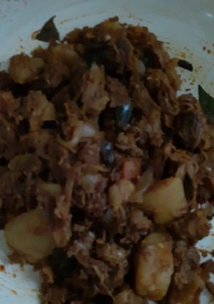 A picture of Kerala Beef potato roast.