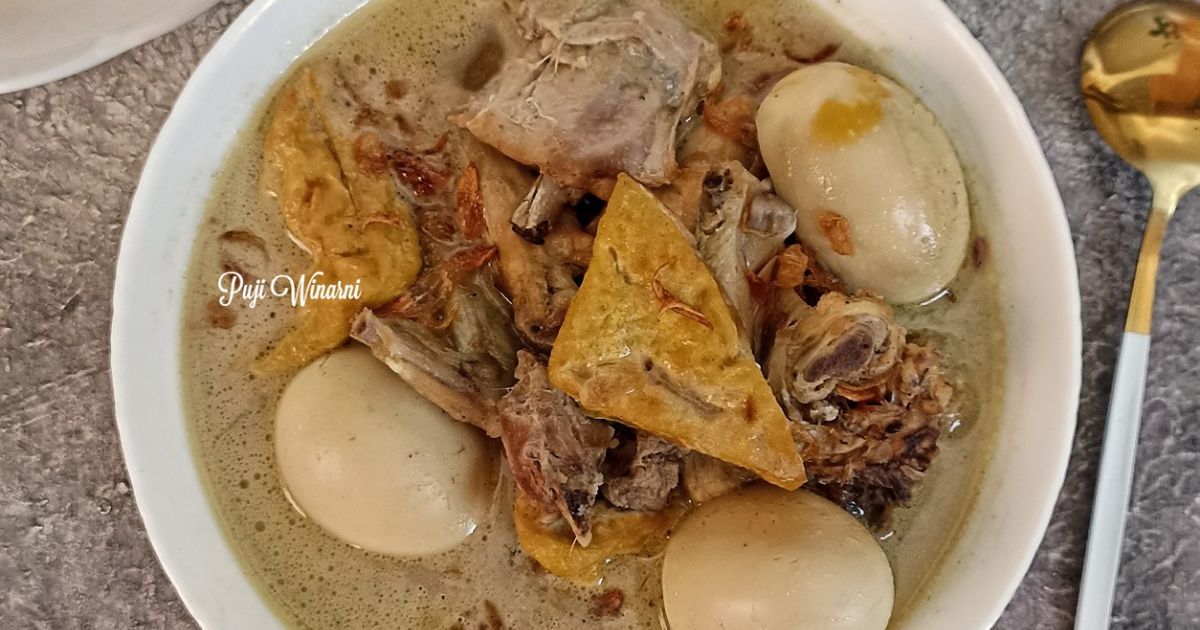Opor ayam campur tahu telur