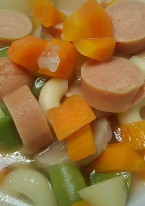 Foto resep Sup Makaroni Sosis