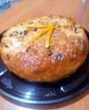 Budín de pan con pasas de uva negras