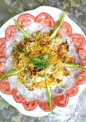 A picture of Hyderabadi dum biryani.