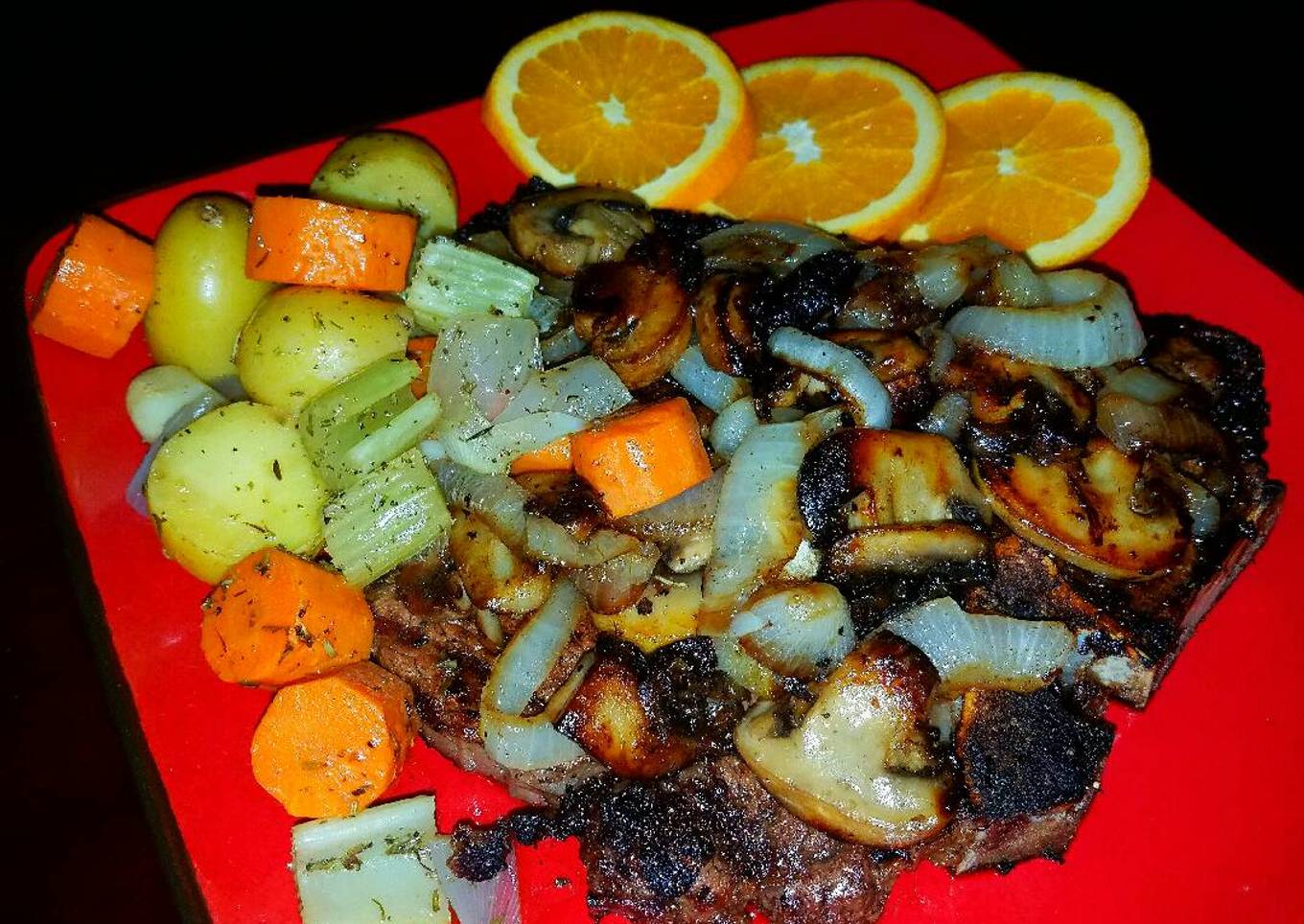 Mike's Porterhouse Steaks & French Vegetable Melody