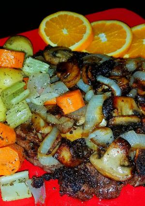 A picture of Mike's Porterhouse Steaks & French Vegetable Melody.