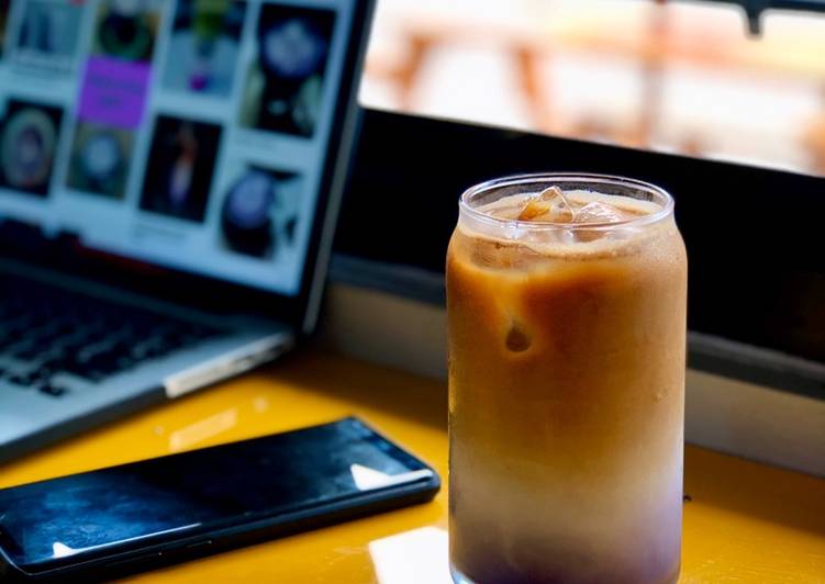 Iced Taro Latte with Espresso