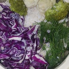 A picture of White rice with Cauliflower,fennel and broccoli.
