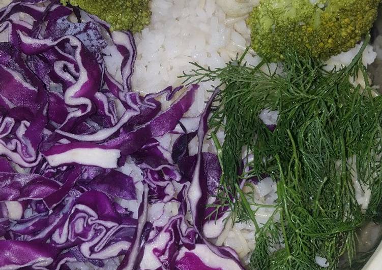 Easiest Way to Prepare Favorite White rice with Cauliflower,fennel and broccoli