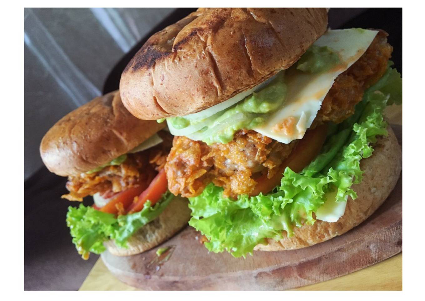 Burger chicken cornflakes