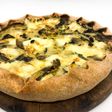 Tarta de puerro y champiñones con masa integral