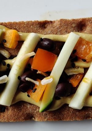 A picture of WFPB Wasa Cracker Appetizer.