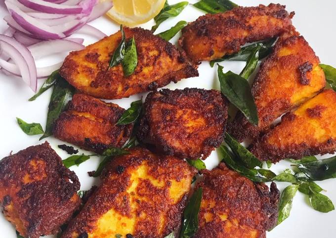 Recipe of Quick Garlic Lemon flounder Fish fry