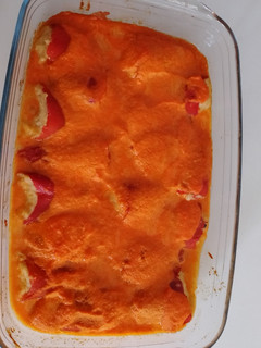 Una foto de Pimientos del Piquillo rellenos langostinos