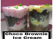 A picture of chocolate brownie ice cream