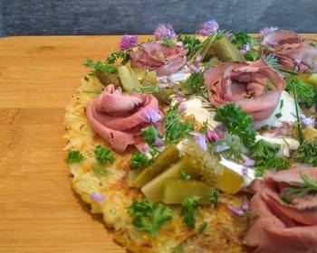 Easy Recipe Rosti with summer herbs and beef roses Delicious