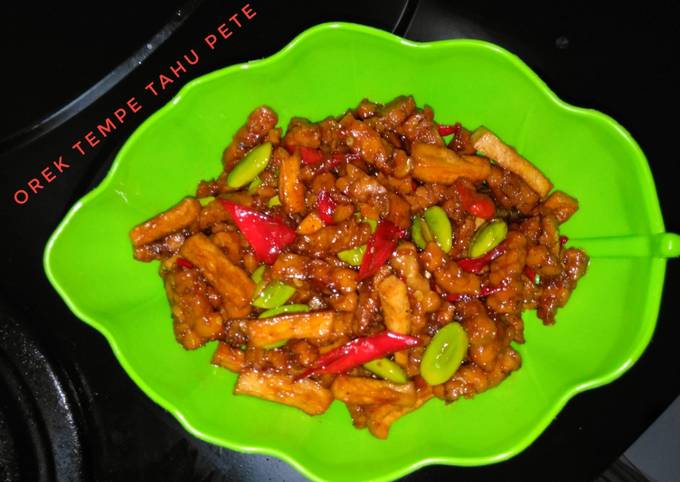 Orek tempe tahu pete