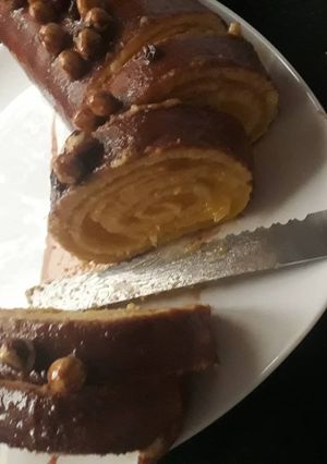 Une photo de Roulé chocolat noisette