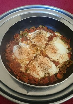 صورة لوصفة بيض مقلي بالخضار