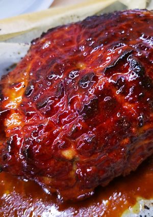 Mézes-mustáros sült sonka recept fotója