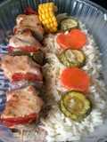 Brocheta de Pollo c/ Arroz + Verduras Asadas y Choclo!!! 🇦🇷❤️