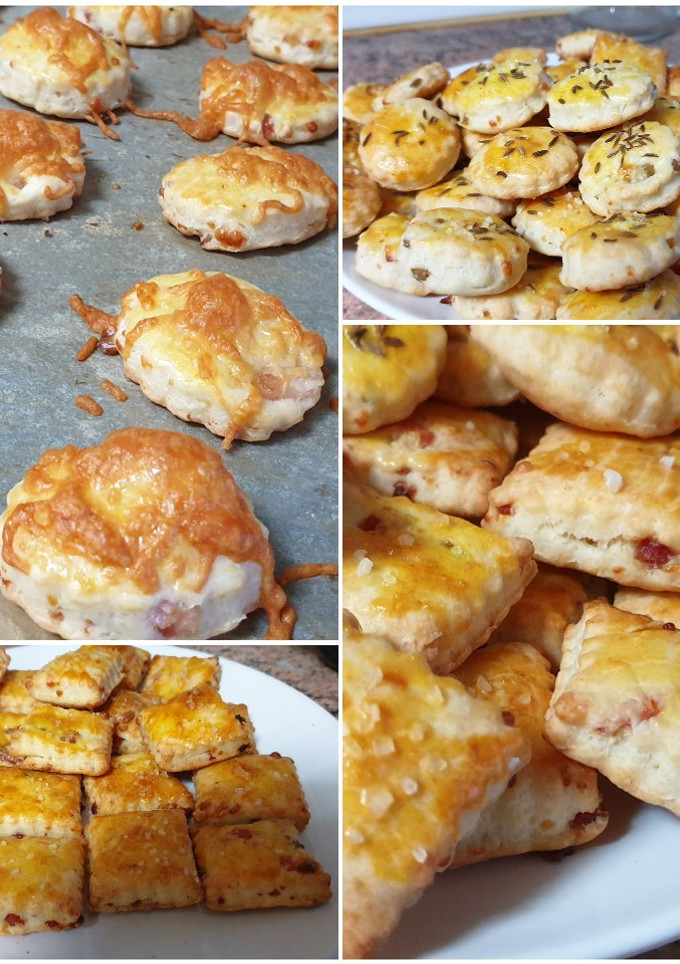 Una foto de Galletas saladas (aceitunas, bacon, amapola, jamón)