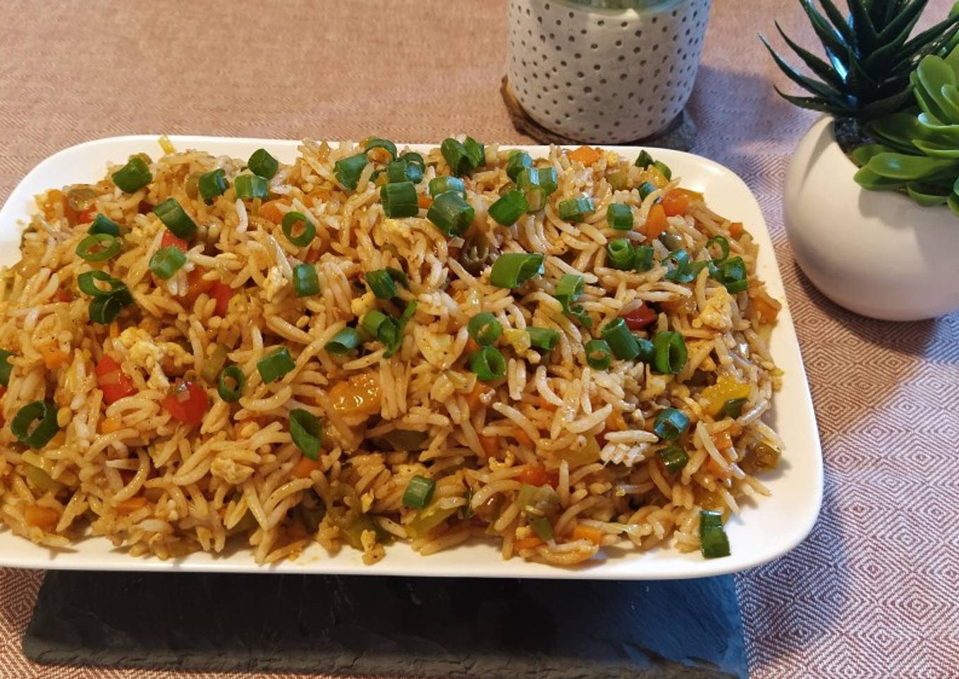 Schezwan egg fried rice