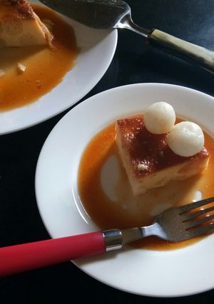 A picture of Rasgulla pudding (Eggless ).