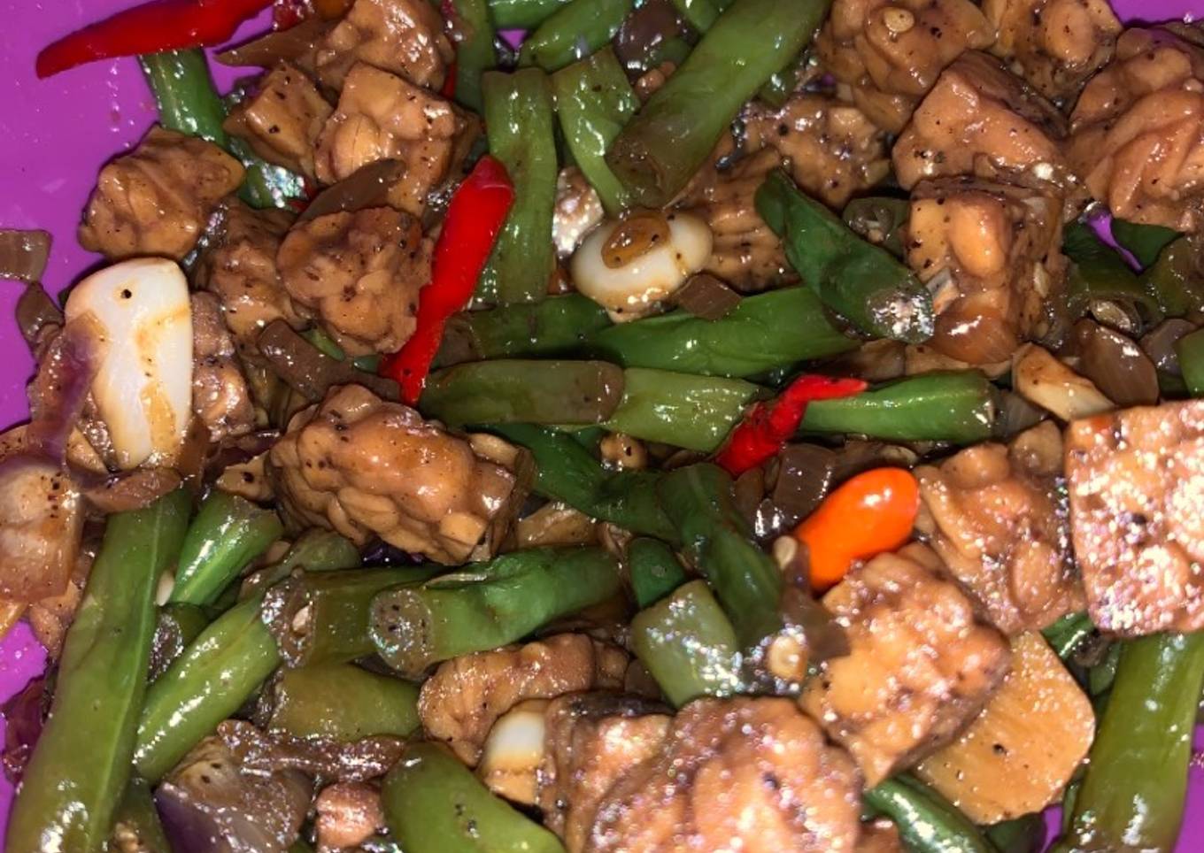 Tempe buncis lada hitam