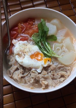 Hình của món Bún thịt - củ cải.