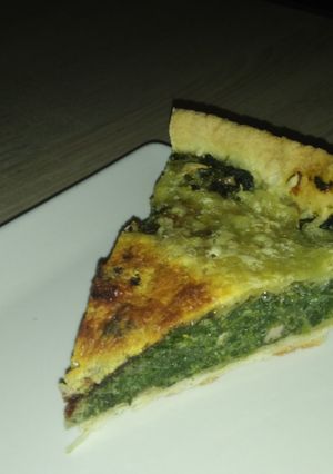 Una foto de Quiche de espinacas en freidora de aire