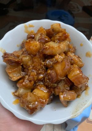 Hình của món Tóp mỡ da giòn mắm tỏi.
